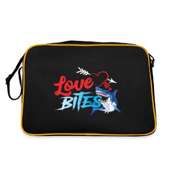 Requin Amour Morsure Coeur Drôle d’engouement - Sac Retro - noir/or - Dos