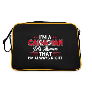 Canadian Flag Canadian Roots Gift - Retro Bag - black/gold - Back