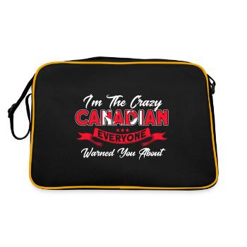 Canadian Flag Canadian Roots Gift - Retro Bag - black/gold - Back