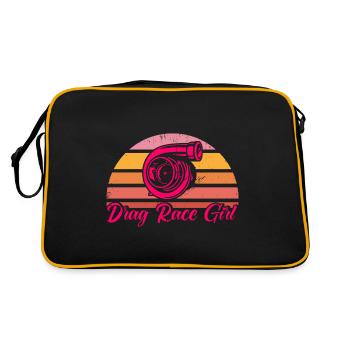 Drag Race Drag Racing Autorennen Geschenk - Retro Tasche - Schwarz/Gold - Hinten