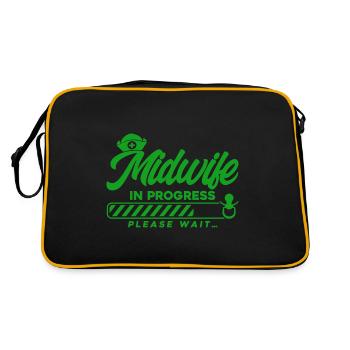 Doula Midwife Obstetrician Gift - Retro Bag - black/gold - Back