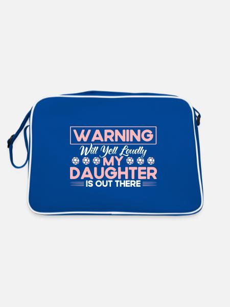Fußball Mama Tochter Mutter Geschenk - Retro Tasche - Blau/Weiß - Hinten