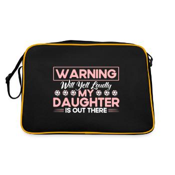 Fußball Mama Tochter Mutter Geschenk - Retro Tasche - Schwarz/Gold - Hinten
