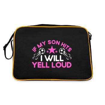 Fußball Mutter Sportfan Geschenk - Retro Tasche - Schwarz/Gold - Hinten