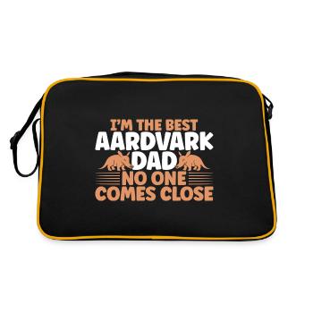 Erdferkel Liebe Aardvark Erdferkel Liebhaber Gesch - Retro Tasche - Schwarz/Gold - Hinten