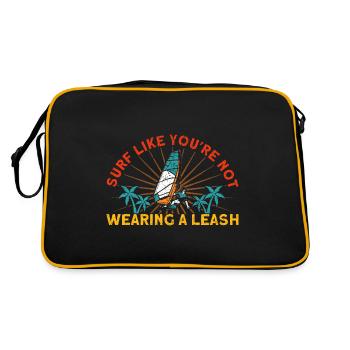 Surfer surfing as if you weren't wearing a leash - Retro Bag - black/gold - Back