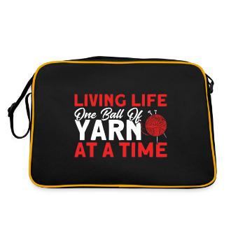 Fil Tricot Tricot TricotEr Tissu Cadeau - Sac Retro - noir/or - Dos