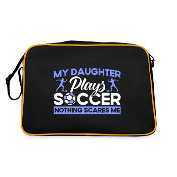 Mutter Sportfan Fußball Geschenk - Retro Tasche - Schwarz/Gold - Hinten