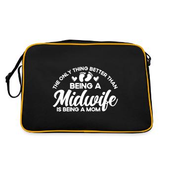 Doula Obstetrician Obstetrician Gift - Retro Bag - black/gold - Back
