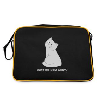 Chat sérieux drôle que voulez-vous Chat drôle - Sac Retro - noir/or - Dos
