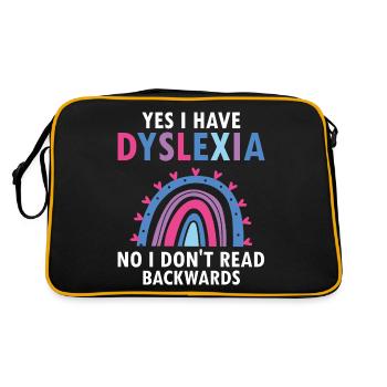 Dyslexia Therapy for Dyslexia Month - Retro Bag - black/gold - Back