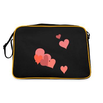 in love heartfelt love hearts valential lovers - Retro Bag - black/gold - Back