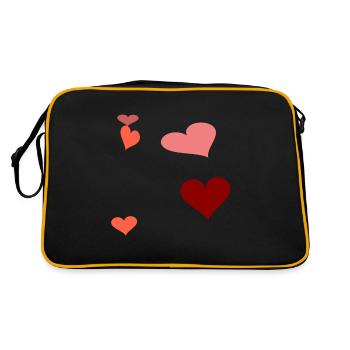 Heart Heart Warm Gift Idea Birthday - Retro Bag - black/gold - Back