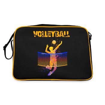 A volleyball player abstract art sport - Retro Bag - black/gold - Back