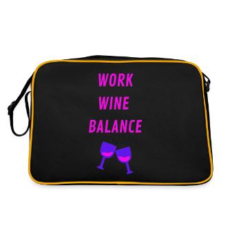 WORK WINE BALANCE - Retro Tasche - Schwarz/Gold - Hinten