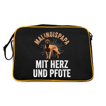 Belgian Shepherd Dad Father Malinois - Retro Bag - black/gold - Back