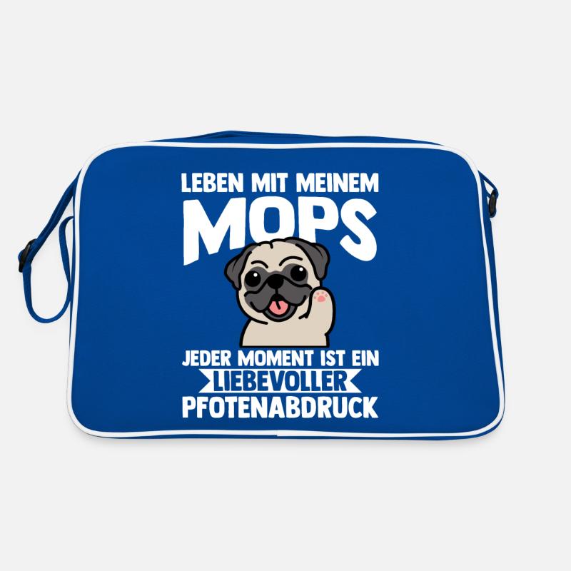 Hund Mops Retro Tasche