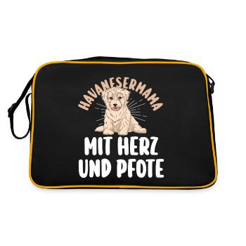 Chien Bichon Havanais - Sac Retro - noir/or - Dos