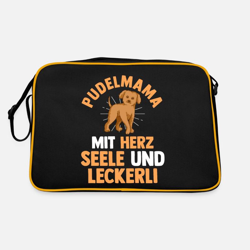 Hund Hundemama Pudelmama Mutter Pudel Retro Tasche