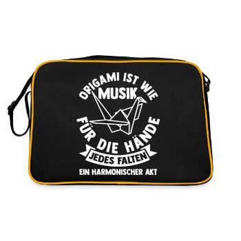 Japanische Faltkunst Origami - Retro Tasche - Schwarz/Gold - Hinten