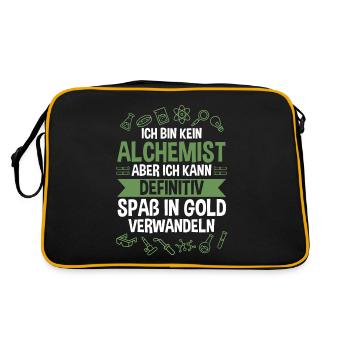 Chemist, Alchemist, Science, Physics, Chemistry - Retro Bag - black/gold - Back