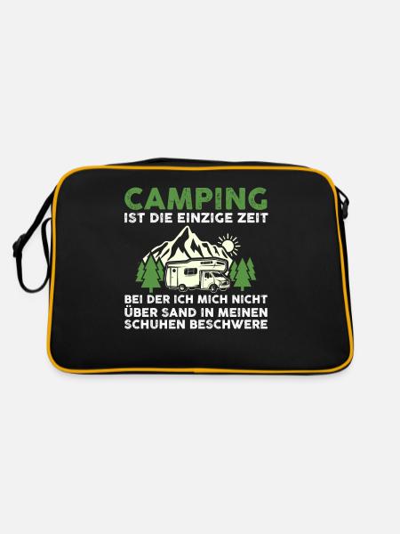 Camper Caravan Motorhome Camping Camping - Retro Bag - black/gold - Back