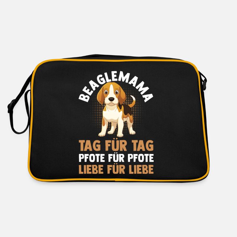 Hund Hundemama Beaglemama Mutter Beagle Retro Tasche