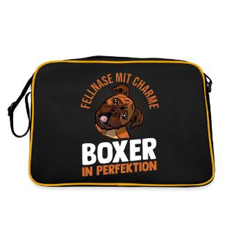 Dog German Boxer - Retro Bag - black/gold - Back