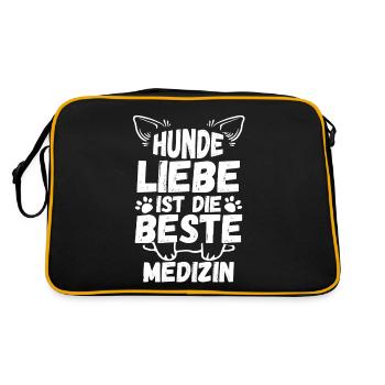 Chien Propriétaire De Chien Propriétaire De Chien Motif Chiens - Sac Retro - noir/or - Dos