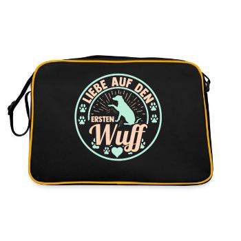 Chien Propriétaire De Chien Propriétaire De Chien Motif Chiens - Sac Retro - noir/or - Dos