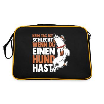 Chien Propriétaire De Chien Propriétaire De Chien Motif Chiens - Sac Retro - noir/or - Dos