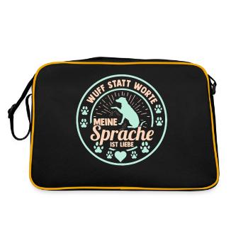 Chien Propriétaire De Chien Propriétaire De Chien Motif Chiens - Sac Retro - noir/or - Dos