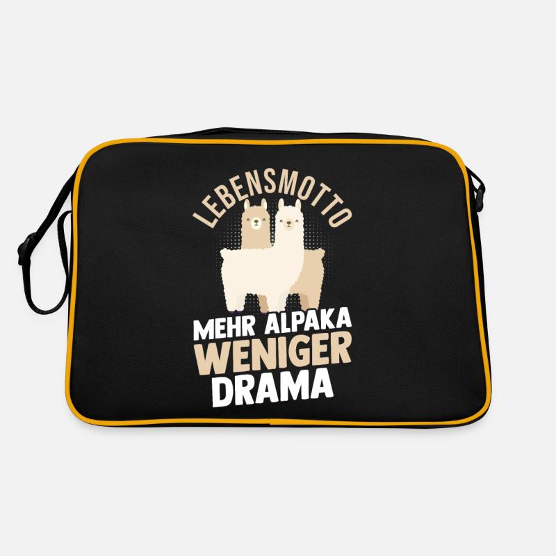Alpaka - Retro Tasche - Schwarz/Gold