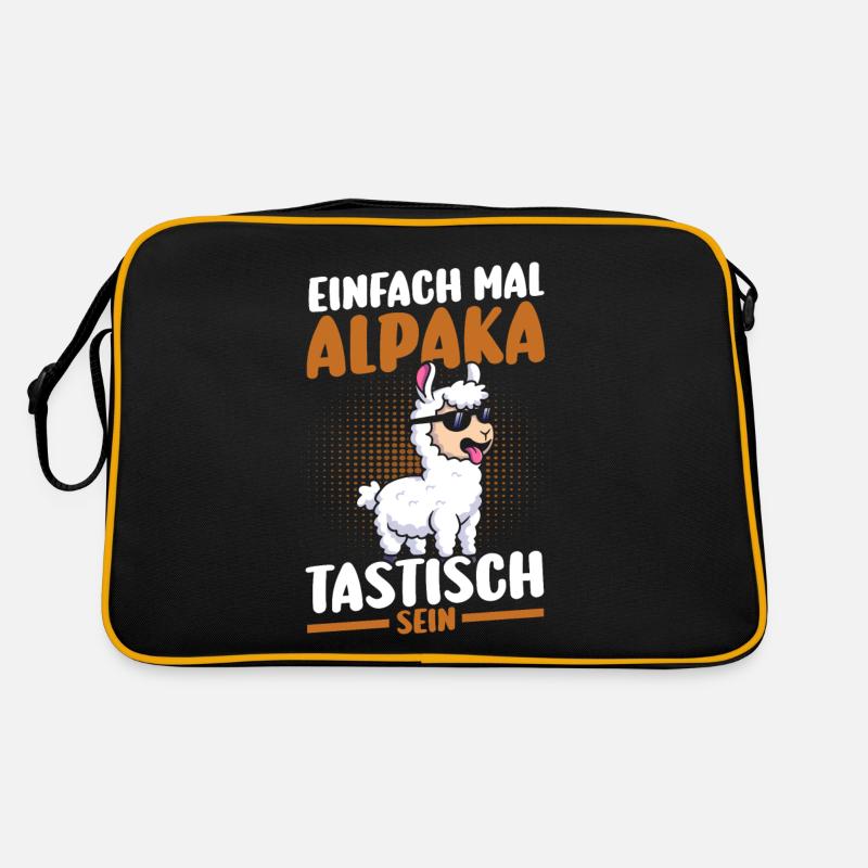 Alpaka - Retro Tasche - Schwarz/Gold