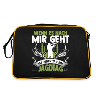 Chasse, Chasse, Cerf, Chasse, Sanglier, Chasseur, Chasseur - Sac Retro - noir/or - Dos