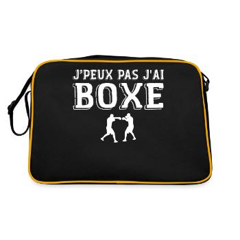 Ich kann nicht Boxen Humor Boxen, Boxer Geschenk - Retro Tasche - Schwarz/Gold - Hinten