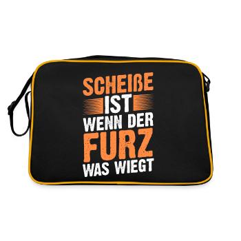 Shit Is When The Fart Weighs What - Retro Bag - black/gold - Back