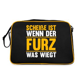Shit Is When The Fart Weighs What - Retro Bag - black/gold - Back