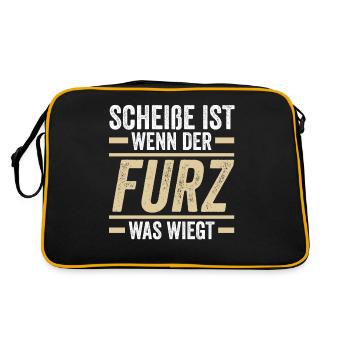Shit Is When The Fart Weighs What - Retro Bag - black/gold - Back