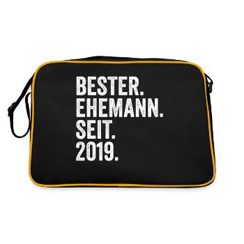 Meilleur mari de la Saint-Valentin depuis 2019 - Sac Retro - noir/or - Dos