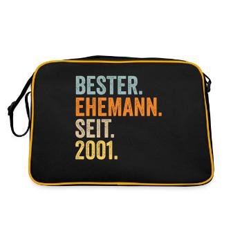 Valentinstag Bester Ehemann Seit 2001 - Retro Tasche - Schwarz/Gold - Hinten
