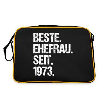 Valentinstag Beste Ehefrau Seit 1973 - Retro Tasche - Schwarz/Gold - Hinten