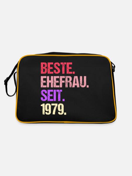 Valentine's Day Best Wife Since 1979 - Retro Bag - black/gold - Back