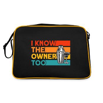 Cadeau de service de serveur de barman - Sac Retro - noir/or - Dos