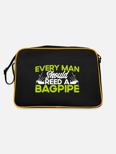 Bagpipes Bagpipes Bagpipes Gift - Retro Bag - black/gold - Back