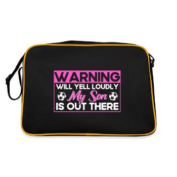 Fußball Mama Sohn Mutter Geschenk - Retro Tasche - Schwarz/Gold - Hinten