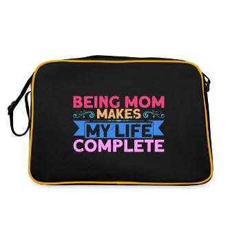 Mutter Mama Großmutter Geschenk - Retro Tasche - Schwarz/Gold - Hinten