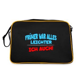 Everything used to be easier, I too funny saying - Retro Bag - black/gold - Back