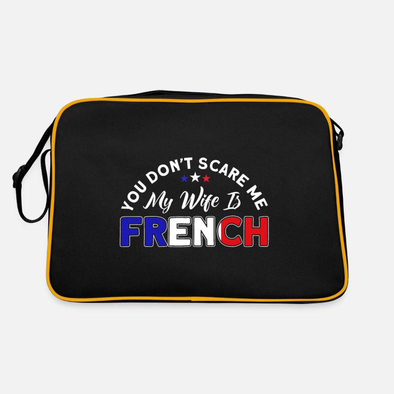 Français Drapeau Français Roots Cadeau - Sac Retro - noir/or