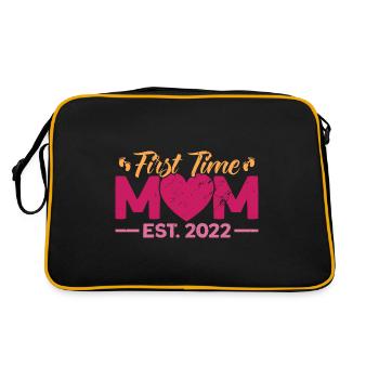 Muttertag Mutter Großmutter Geschenk - Retro Tasche - Schwarz/Gold - Hinten